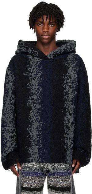VITELLI Navy & Gray Striped Hoodie