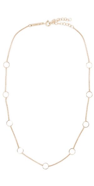 Zoe Chicco 14k Gold Circles Station Xs Box Chain Necklace 14k Yellow Gold One Size