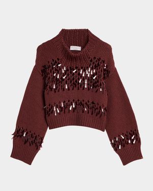 Oversized Cashmere Net Stitch Sweater