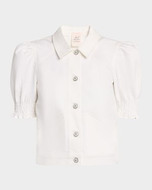 Roselyn Puff-Sleeve Denim Jacket