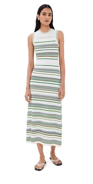 Veronica Beard Dawna Knit Dress Off White Multi M