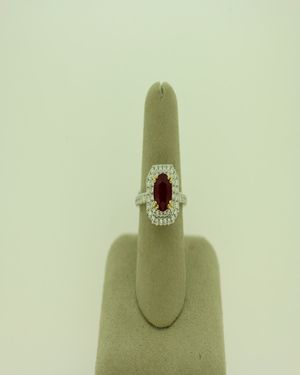18KW RUBY & DIAMOND RING