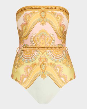 Maxine Chain Trim Bandeau One-Piece Swimsuit