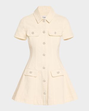 Structured Denim Mini Dress