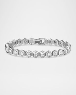 Men's Tennis Bracelet in Silver with Diamonds, 8mm