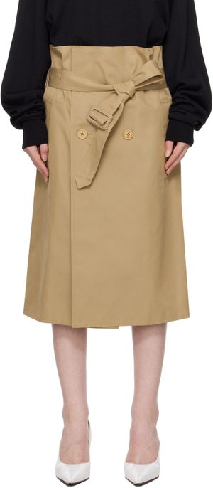 VETEMENTS Jupe midi déconstruite beige