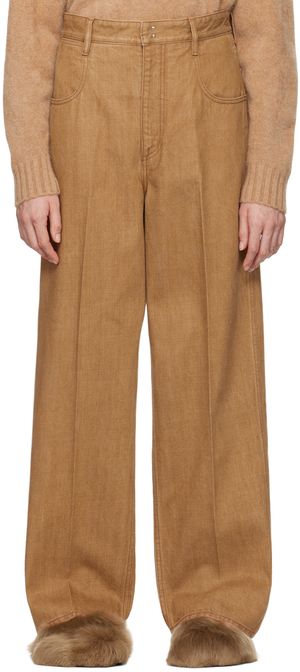 Carven Tan 5-Pocket Trousers