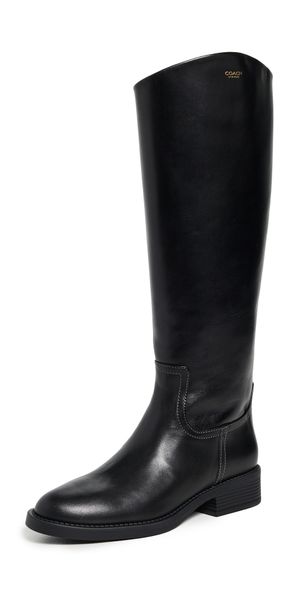 Coach Park Tall Leather Boots Black 5