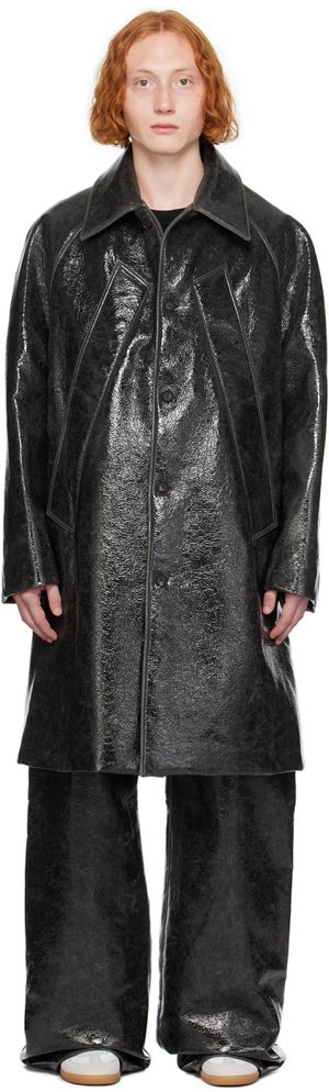 EGONlab Manteau noir à enduit