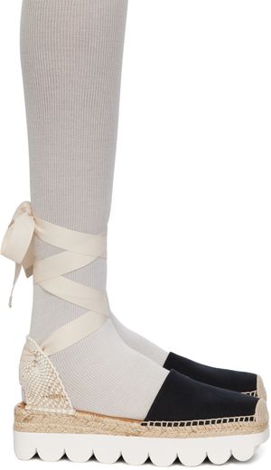 Marni Black & Off-White Slingback Espadrilles