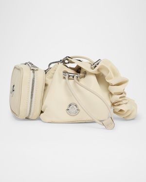 Nylon and Leather Double Pouch Bag