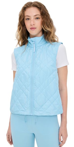 RLX Ralph Lauren Tech Terry Quilted Hybrid Full-Zip Vest Pool Blue XS