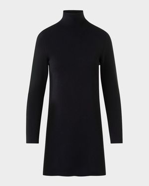 Turtleneck Cashmere-Silk Milano Knit Tunic Sweater