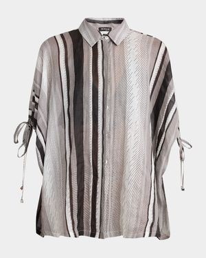 Short-Sleeve Striped Button-Down Shirt