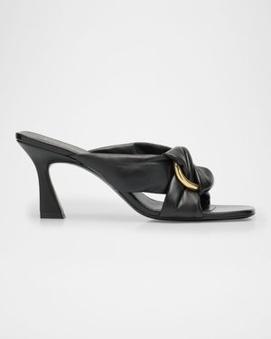 Cece Leather Twisted Ring Slide Sandals