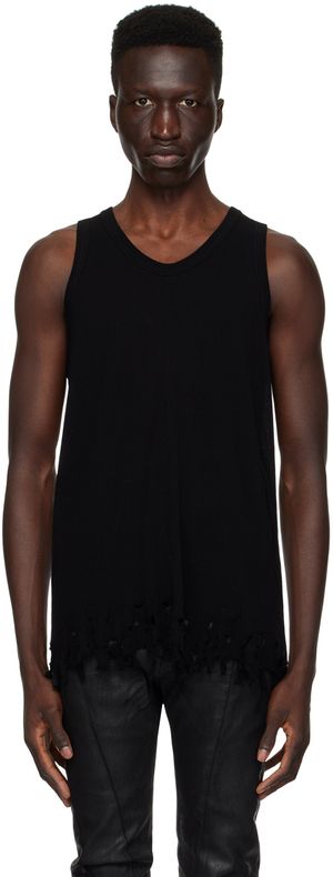 Julius Black Damaged Tank Top