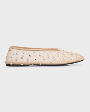 Marcy Crystal Mesh Evening Ballerina Flats