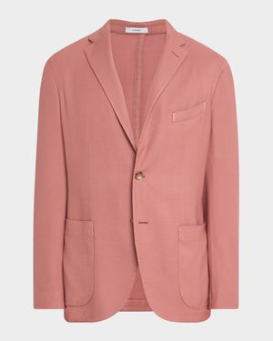 Men's Wool Hopsack Jersey Single-Breasted Sport Coat