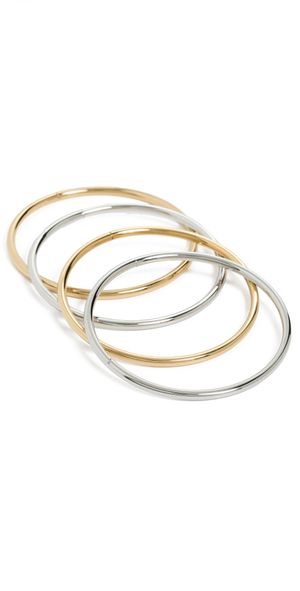 SHASHI Bangle Two Toned Bracelet Set Gold/Silver One Size