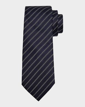 Men's Satin Diagonal Stripe Silk Tie