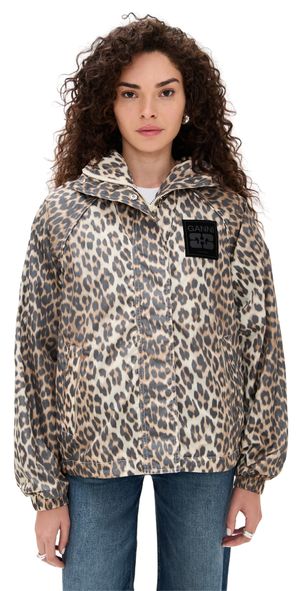 GANNI Flyweight Nylon Jacket Almond Milk S/M