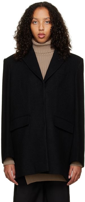 Olēnich Black Notched Coat
