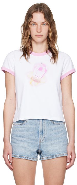 Alexander Wang T-shirt 'Suga Baby' blanc à bordures contrastées