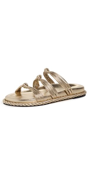 FARM Rio Gold Knot Slide Sandals Gold 9