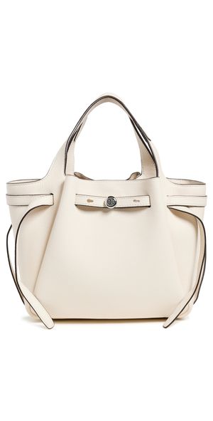 Tory Burch Romy Pebbled Satchel Light Cream One Size