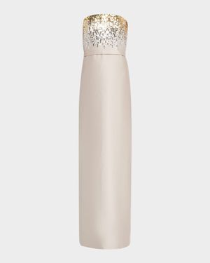 Phaedra Strapless Sequin Degrade Gown