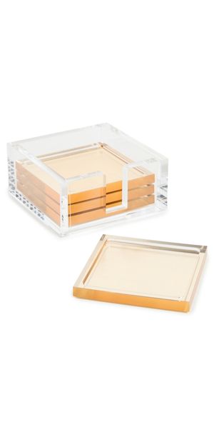 Tizo Design Tizo Design Acrylic Coasters - Gold Gold One Size