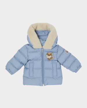 Boy's Kesimur Logo Embroidery Hooded Down Jacket, Size 3M-3