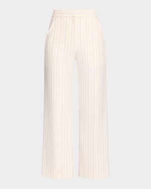 Brixton Pinstripe Wide-Leg Pants