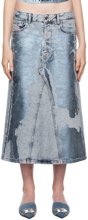 Diesel Blue De-Pago-Mid-S Midi Skirt