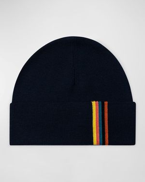 Men's Wool Artist Stripe Beanie Hat