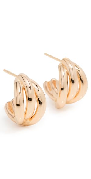 EF Collection Gold Knot Huggie Earrings Yellow Gold One Size