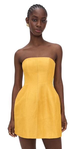 Aje Baret Strapless Mini Dress Chartreuse 8