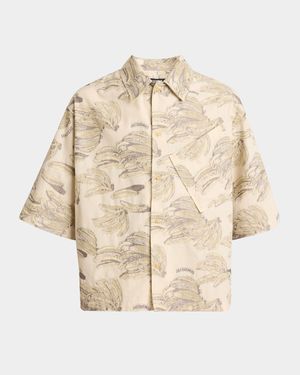 Men's Banana-Print Sport Shirt