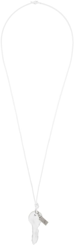 MM6 Maison Margiela White Waxed Key Necklace