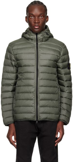 Stone Island Khaki Patch Down Jacket