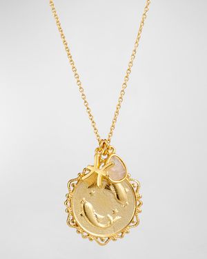 Zodiac Charm Necklace w/ Moonstone