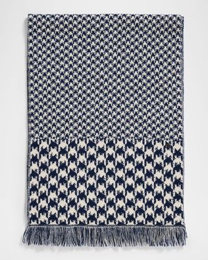 Houndstooth Jacquard Knit Scarf