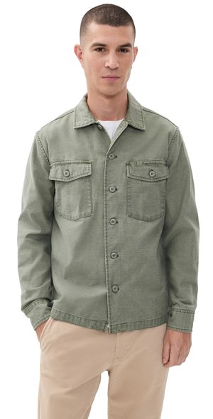 Taylor Stitch The Surplus Shirt Field Olive Reverse Sateen 44