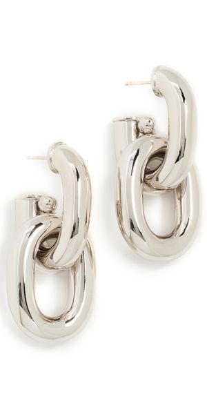 rabanne XL Link Double Earrings Silver One Size
