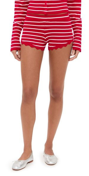 Lioness Dollhouse Knit Shorts Crimson Stripe L