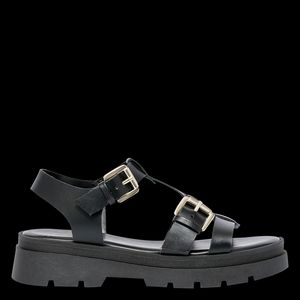 Bocage - Sandales plates en cuir - Taille 42 - Noir