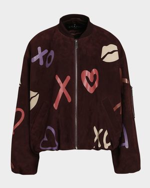 Zip Metis Suede Bomber Jacket