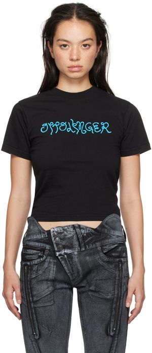 Ottolinger Black Fitted Puffy Logo T-shirt