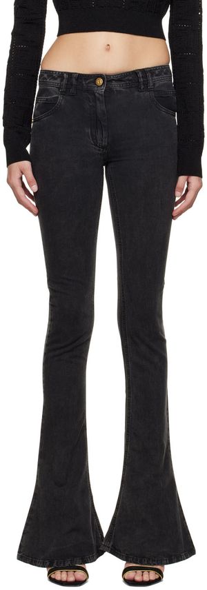 Balmain Jean semi-évasé noir