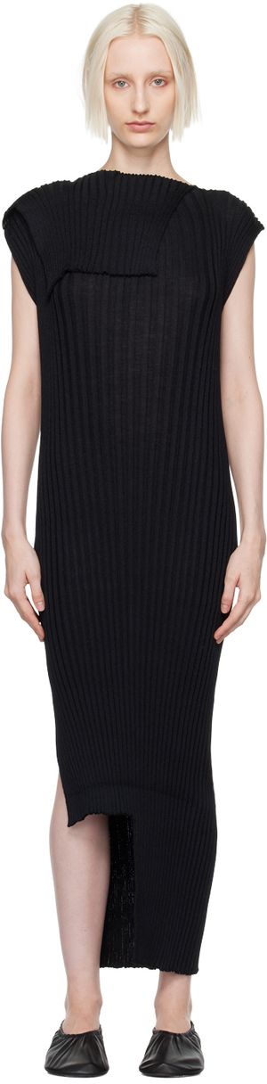 ISSEY MIYAKE Black Sparkling Midi Dress